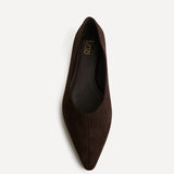 Candid Wide Fit Brown Pointed Toe Ballet Flats