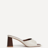 Cannes Ivory Faux Leather Mule Heels