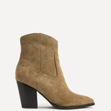 Canyon Sand Suede Leather Cowboy Ankle Boots