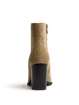 Canyon Sand Suede Leather Western Ankle Boots