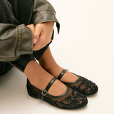Caprice Black Mary Jane Flats
