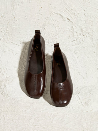 Capsule Brown Faux Leather Ballet Flats