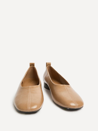Capsule Camel Faux Leather Ballet Flats
