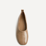 Capsule Camel Faux Leather Ballet Flats
