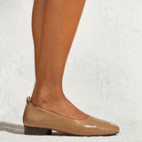Capsule Camel Faux Leather Ballet Flats