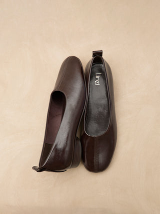 Capsule Brown Faux Leather Ballet Flats