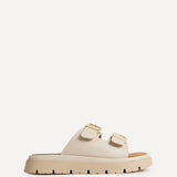 Capture Nude Double Buckle Flat Sandals
