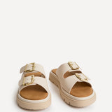 Capture Nude Double Buckle Flat Sandals