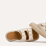 Capture Nude Double Buckle Flat Sandals