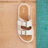 Capture Nude Double Buckle Flat Sandals