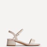 Carlie Wide Fit Nude Faux Leather Low Heels