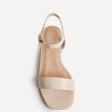 Carlie Wide Fit Nude Faux Leather Low Heels