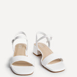 Carlie Wide Fit White Faux Leather Low Heels