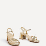 Carnation Gold Diamante Heeled Sandals