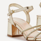 Carnation Gold Diamante Heeled Sandals
