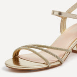 Carnation Gold Diamante Heeled Sandals