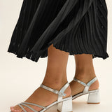 Carnation Silver Diamante Heeled Sandals