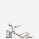 Carnation Silver Diamante Heeled Sandals