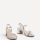 Carnation Silver Diamante Heeled Sandals