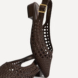 Carolina Brown Faux Leather Ballet Flats
