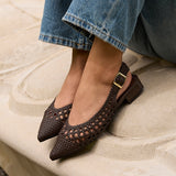 Carolina Brown Faux Leather Ballet Flats