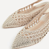 Carolina Gold Faux Leather Ballet Flats