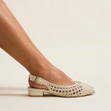 Carolina Ivory Faux Leather Ballet Flats