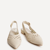 Carolina Ivory Faux Leather Ballet Flats
