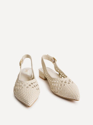 Carolina Ivory Faux Leather Ballet Flats