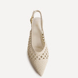 Carolina Ivory Faux Leather Ballet Flats
