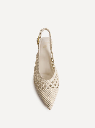 Carolina Ivory Faux Leather Ballet Flats