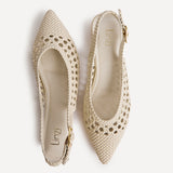 Carolina Ivory Faux Leather Ballet Flats
