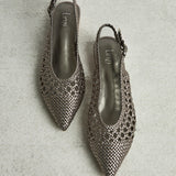 Carolina Pewter Faux Leather Ballet Flats
