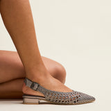 Carolina Pewter Faux Leather Ballet Flats