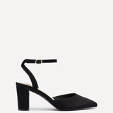 Carrie Black Faux Suede Court Heels