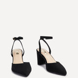 Carrie Black Faux Suede Court Heels