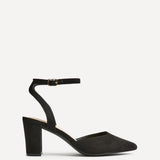 Carrie Black Faux Suede Court Heels
