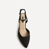 Carrie Black Faux Suede Court Heels