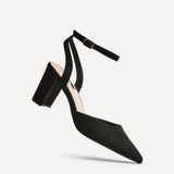 Carrie Black Faux Suede Court Heels