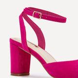 Carrie Fuchsia Faux Suede Court Heels