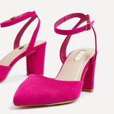 Carrie Fuchsia Faux Suede Court Heels
