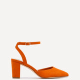 Carrie Orange Faux Suede Court Heels