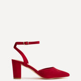 Carrie Red Faux Suede Court Heels