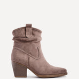 Carter Mocha Cowboy Block Heeled Ankle Boots