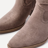 Carter Mocha Cowboy Block Heeled Ankle Boots
