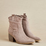 Carter Mocha Cowboy Block Heeled Ankle Boots