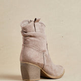 Carter Mocha Cowboy Block Heeled Ankle Boots