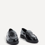 Cartia Wide Fit Black Patent Loafers