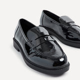 Cartia Wide Fit Black Patent Loafers