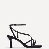 Cassie Wide Fit Black Strappy Heels